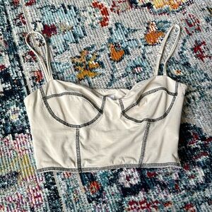 Beige and black princess polly crop top